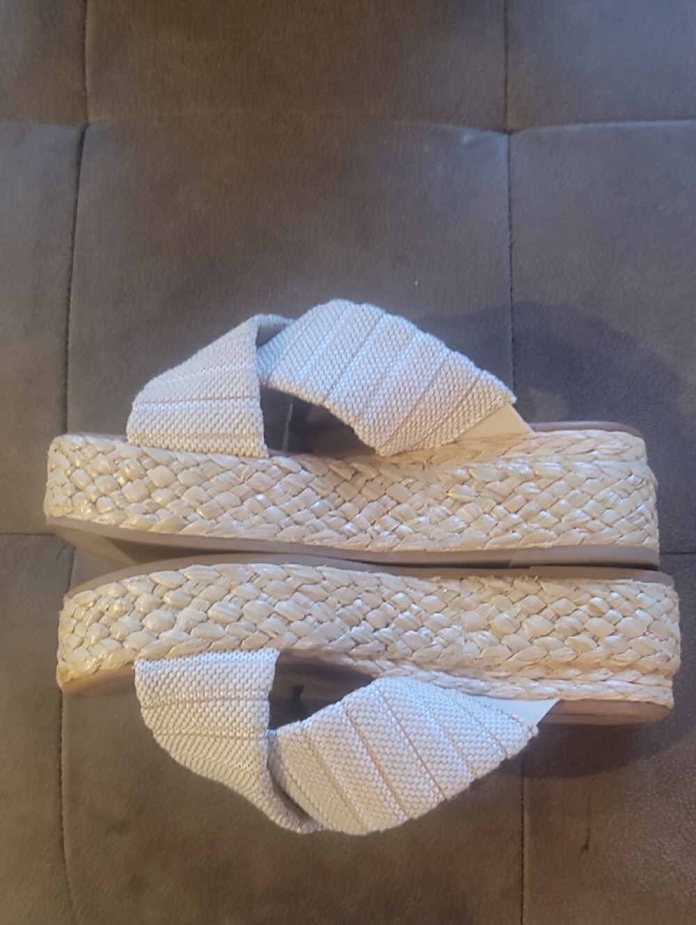 Women’s Cream Universal Thread Woven Espadrille Platform Sandal Sz 7 - Picture 5 of 7